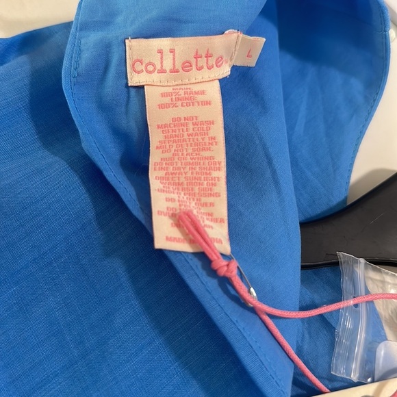 NWT Collette Dinnigan Summer Sky Short Day Dress with Cutwork Embroidery Size L. - Picture 10 of 11